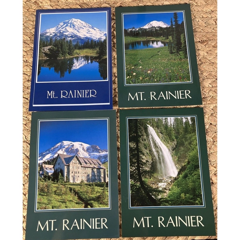 Vintage 80s Mt. Rainer Postcards 4x6 Lot 4 Collectible Souvenir Travel Decor